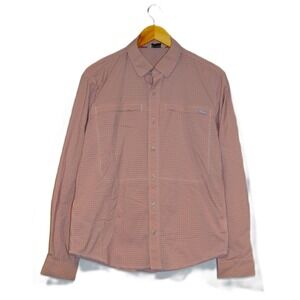Simms Mens Long Sleeve Fishing Lightweight Casual Shirt‎ Orange Plaid Small